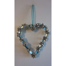 BEADED HEART WITH STONE