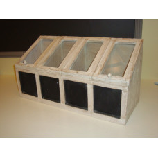 hout box 4vak+glas wit