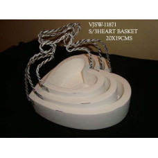 S/3 HEART BASKET