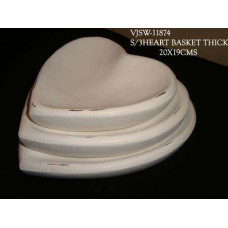 S/3 HEART BASKET THICK