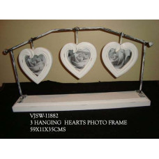 3 HANGING HEARTS PHOTO FRAME