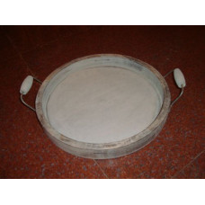 ROUND TRAY IRON HANDLE SMALL