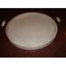 ROUND TRAY IRON  HANDLE BIG