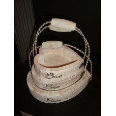 S/3 LOVE BASKET W IRON HANDLES