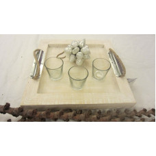 TRAY WITH ROPE HANDLE