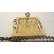 TRAY WITH ROPE HANDLE