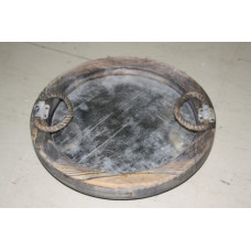 TRAY WITH ROPE HANDLE AND IRON SHEET