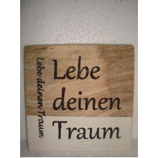 Tekstbord 4kant "lebe" nat/wit