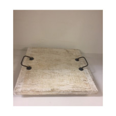 SQ. TRAY WITH IRON HANDLE