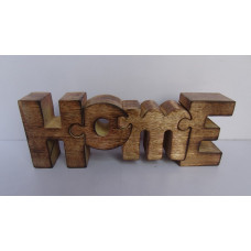 Hout puzzle "home" burnt