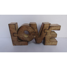 Hout puzzle "love" burnt