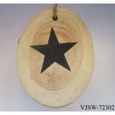 WOODEN SLICE HANGING STAR