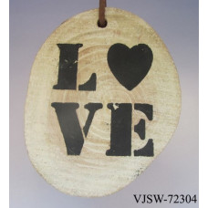 WOODEN SLICE HANGING LOVE