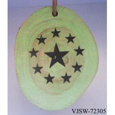 WOODEN SLICE HANGING MULTI STARQ