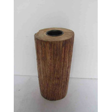 LOG RIBBED CANDLE STAND MED