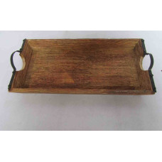 RECT. TRAY IRON HANDLES RIBBED