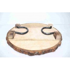 ROUND CHOPING BOARD W HANDLES CUM BASE SMALL BUCKLE