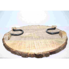 ROUND CHOPING BOARD W HANDLES CUM BASE BIG BUCKLE