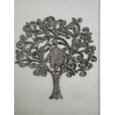 WOODEN TREE WALL DÉCOR WITH CAGE FOIL