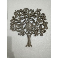 WOODEN TREE WALL DÉCOR WITH CAGE FOIL