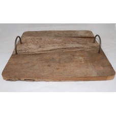 RESTORATION WOODEN SQ. TRAY U HANDLES