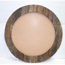 RESTORATION WOODEN ROUND MIRROR FRAME