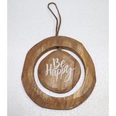 DRAPE ROUND QUOTE HANGING '' BE HAPPY ''