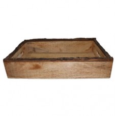 RECT  WOODEN TRAY BUCKLE BOARDER BIG