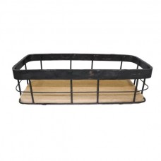 IRON WOODEN RECT  TRAY 36X16