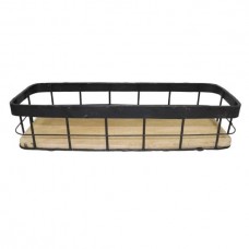 IRON WOODEN RECT  TRAY 46X16