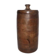 WOODEN JAR WITH LID BIG