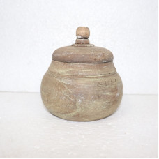 WOODEN JAR BOTTOM ROUND WITH LID